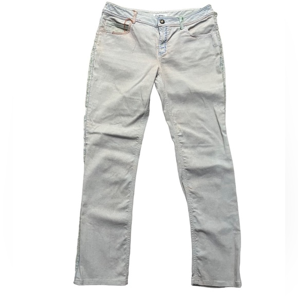 CHANEL Multicolor Embroidered Denim Jeans Size 44 (Women) P40487V29445
